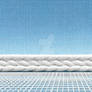 3D rendering of white fabric on a blue background.