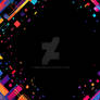 Black Background With Colorful Neon Shapes And Geo