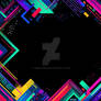 Black Background With Colorful Neon Shapes And Geo