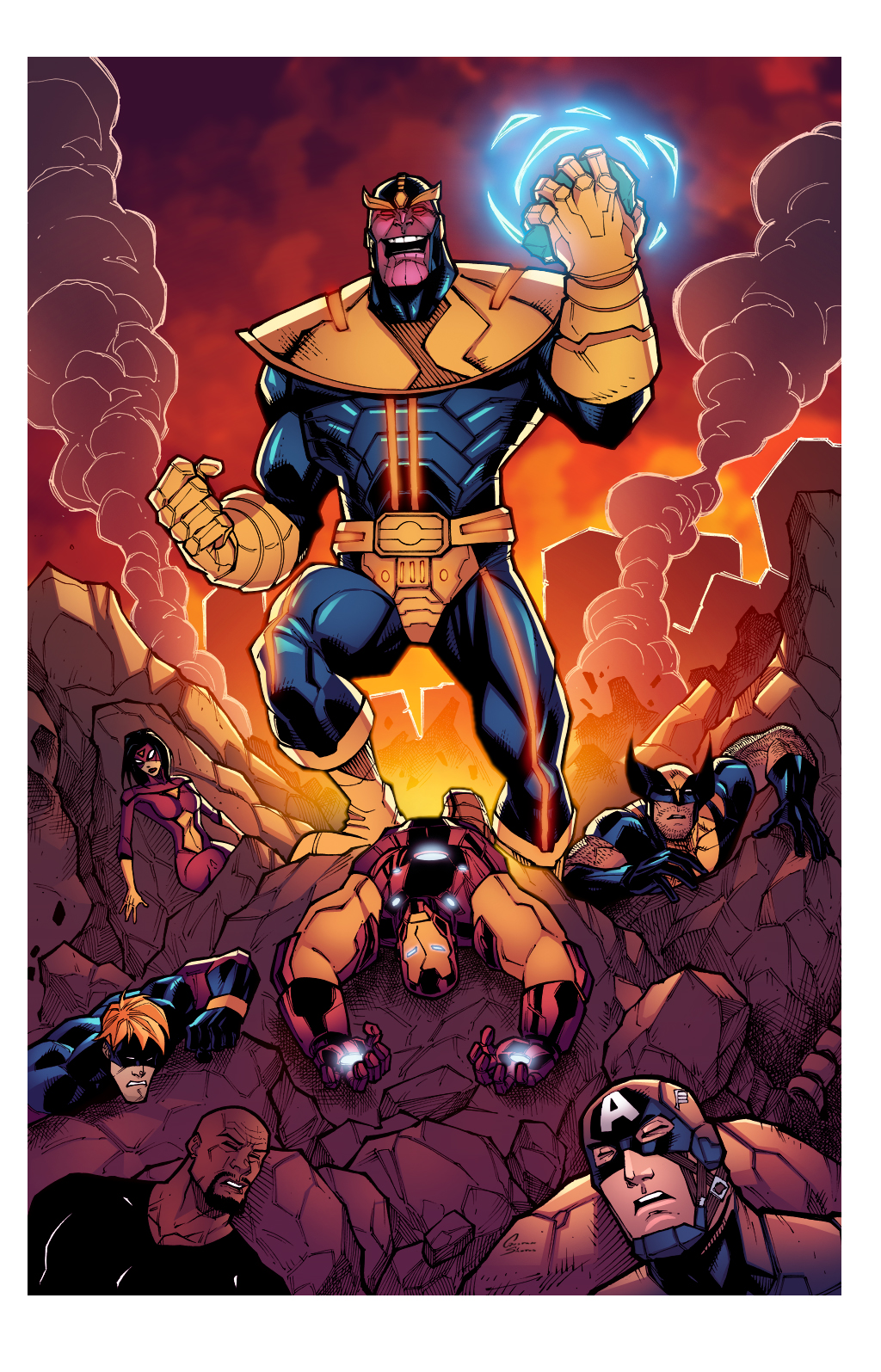Avengers Page 1 (Avengers vs Thanos) by GustavoSantos01 on DeviantArt Avengers Page 1 (Avengers vs Thanos) by GustavoSantos01 on DeviantArt