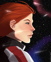 Commander Shepard in Space