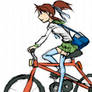 Ruki en bicicleta.