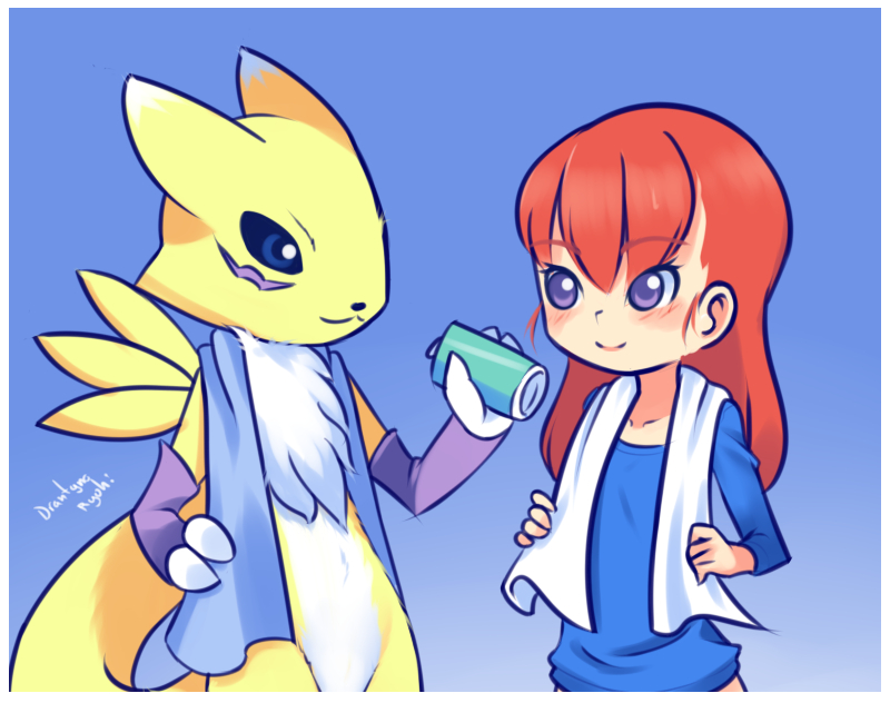 Ruki and Renamon by drantyno on DeviantArt