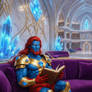 Snapperzaff reads a book at home