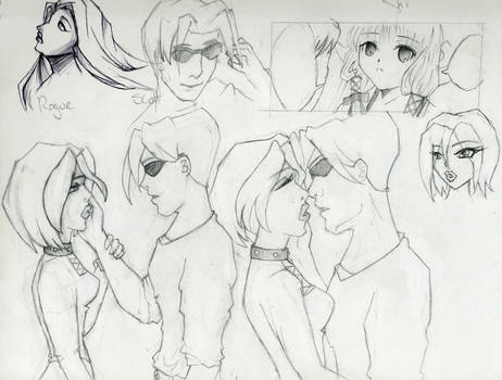 Rogue and Scott Sketches (and others)