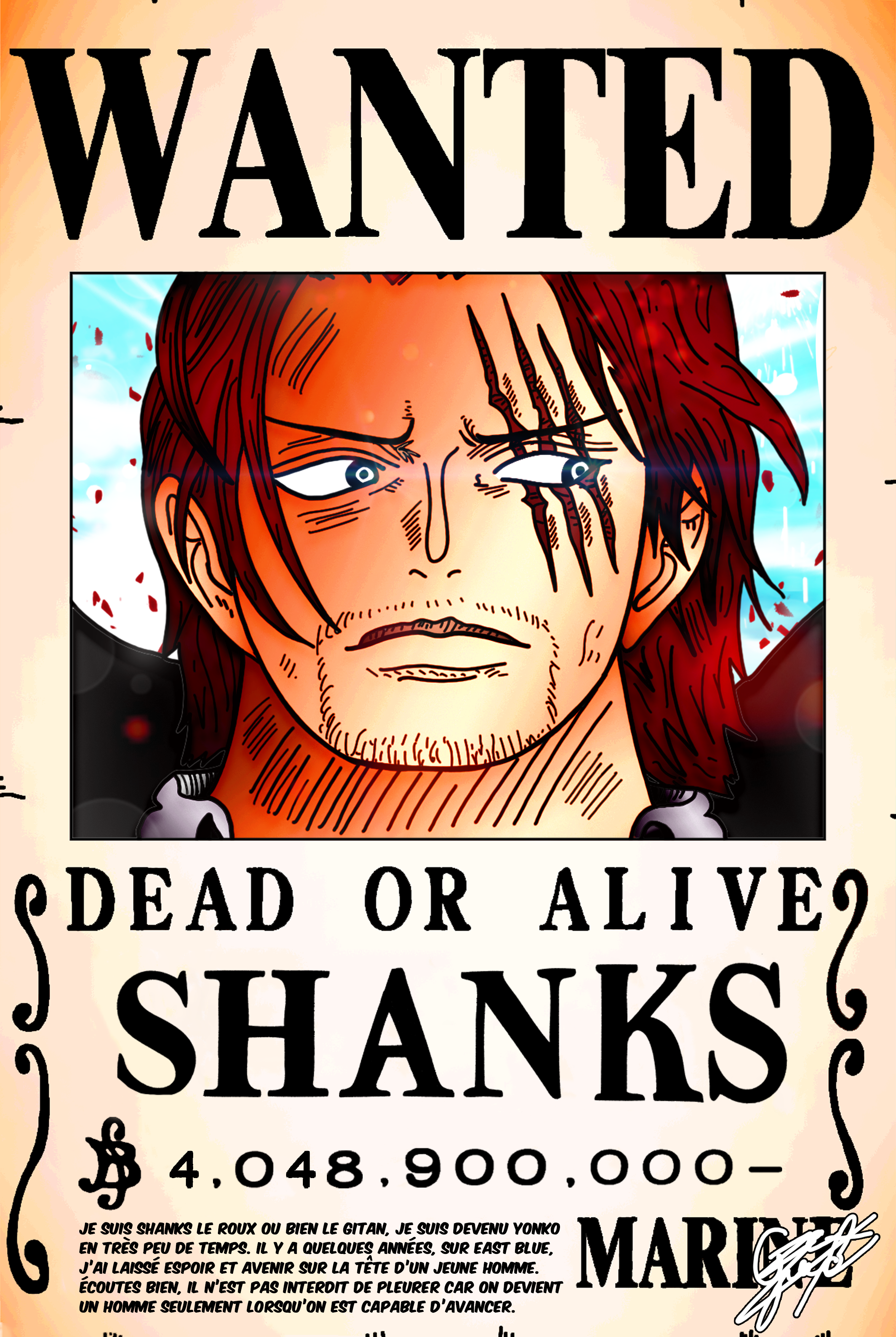 Wanted Poster The Yonko Shanks 4 0 Billion Berrys By Axel0w On Deviantart