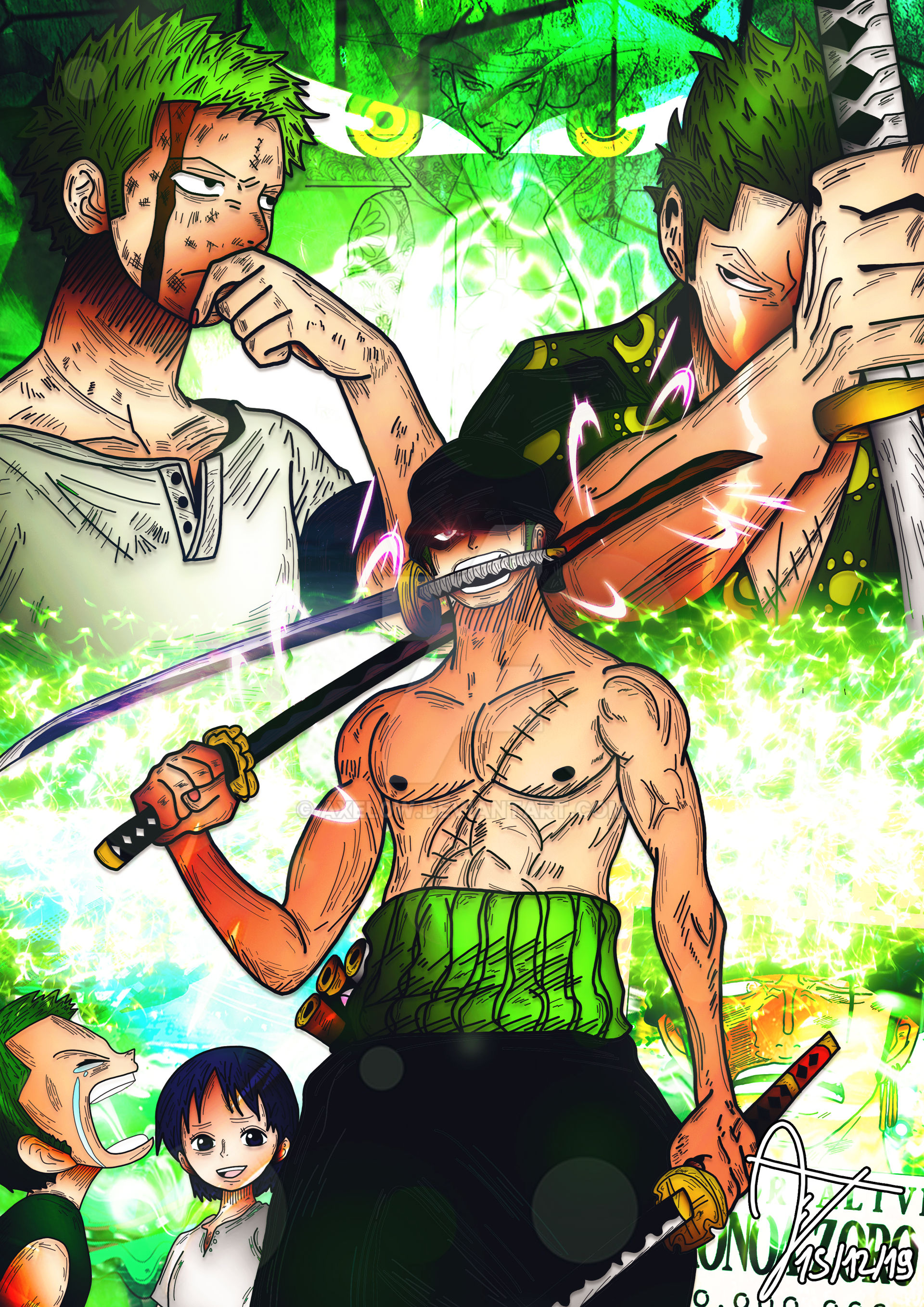 Luffy and Zoro Desktop Wallpaper (One Piece) by WHU-Dan on DeviantArt