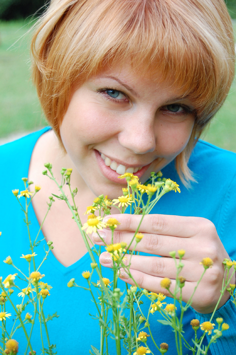 with yellow flowers