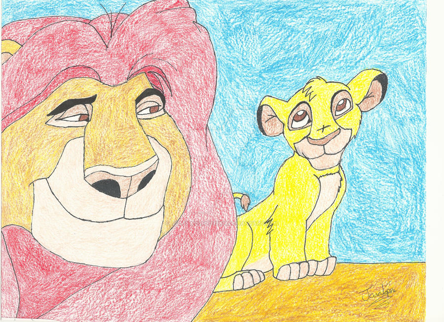 Musafa Simba Drawable Mufasa and Simba by TeddywolfluvsKH on DeviantArt