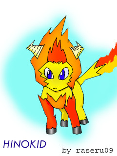 Hinokid the fire goat pokemon