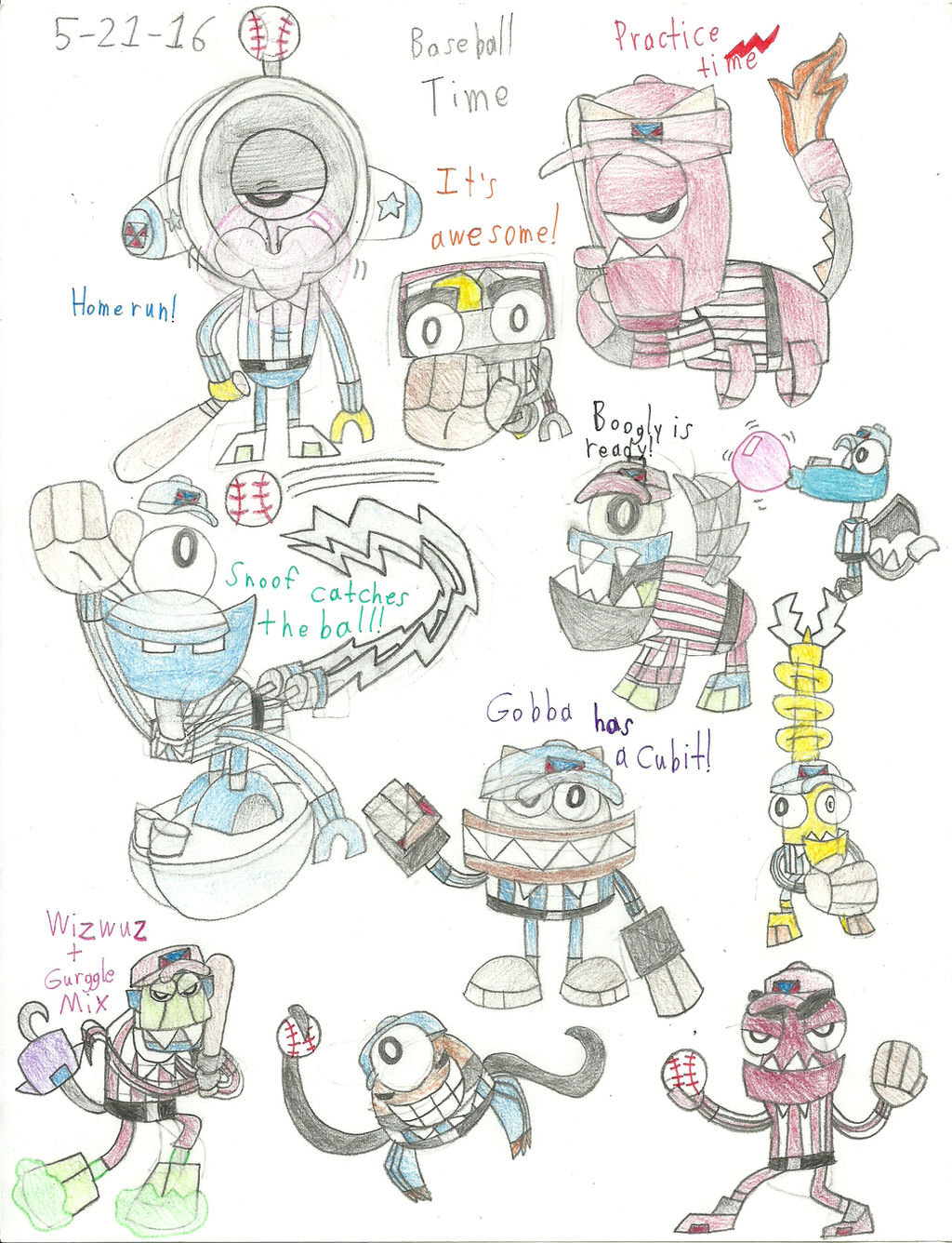 Mixels Rose Mxls - Mixels play baseball doodles by worldofcaitlyn on DeviantArt