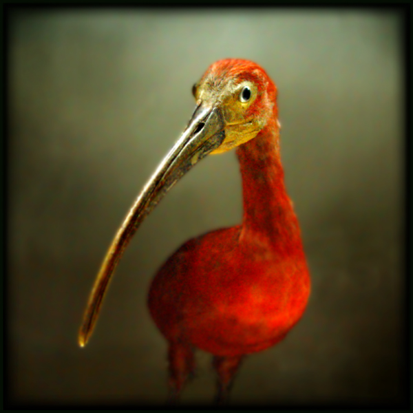 Portrait d'un oiseau rouge