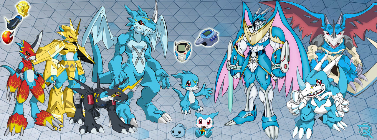 Veemon Line Evolution by TheJokermonge on DeviantArt