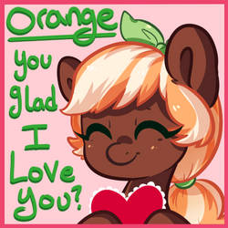 Orange Swirl Valentines Card