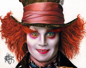 drawing Johnny Depp as The mad Hatter