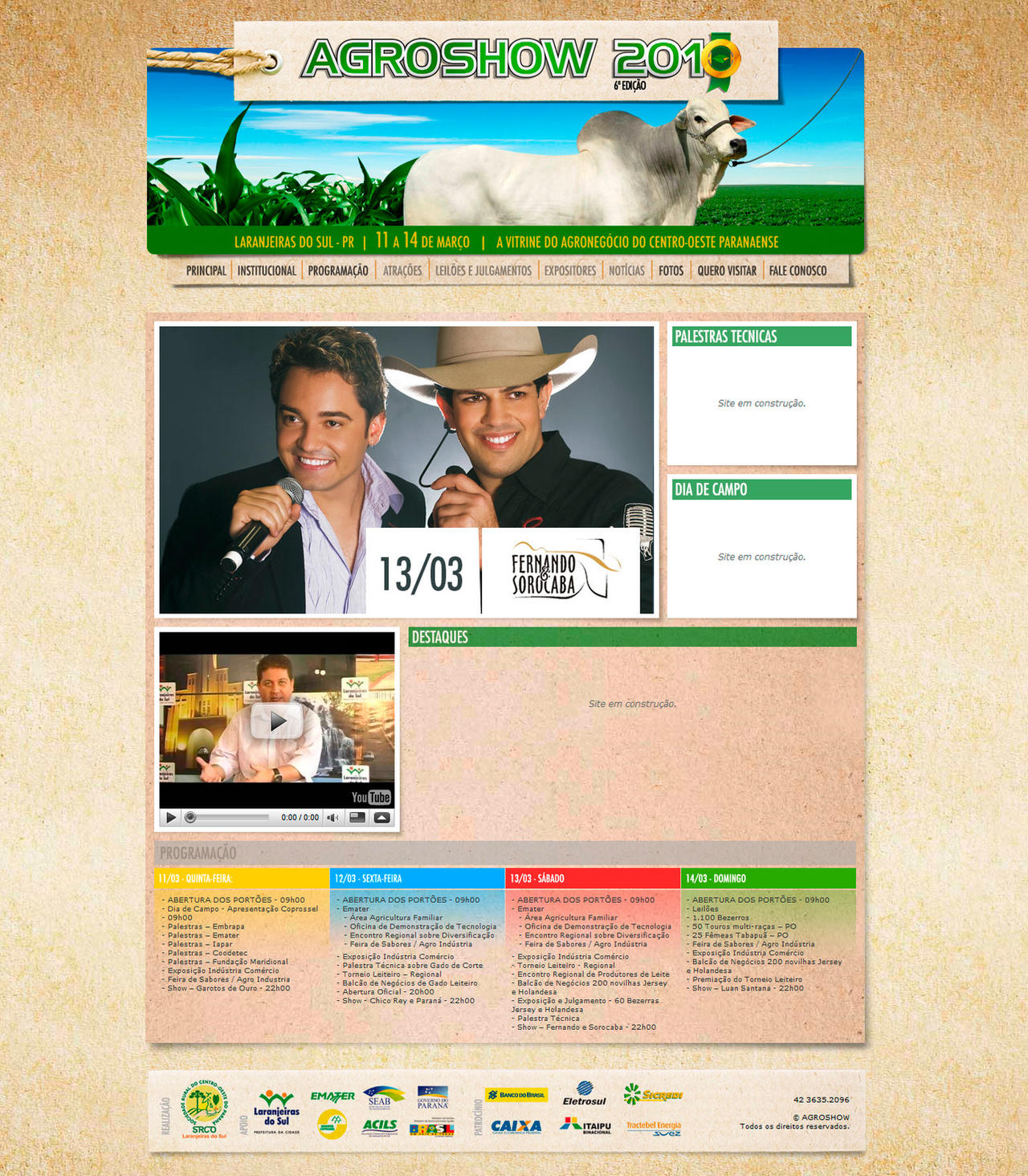 Agroshow 2010 Website