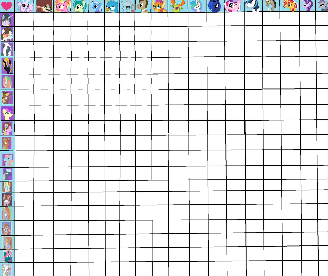 MLP Crazy Ships/Adopts- Main OC x G4 Ship Grid by IzzySingz on DeviantArt