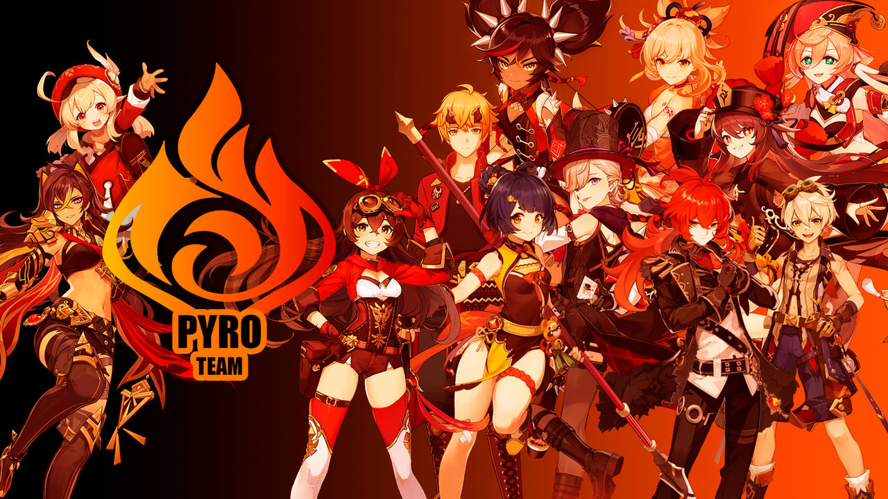 GENSHIN PYRO TEAM - WALLPAPER 1920X1080 by skasa8 on DeviantArt