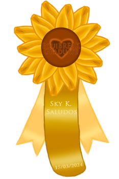 Sky K. Saludos top graduation rosette