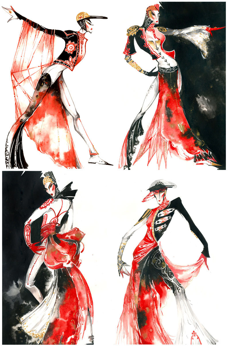 Rouge et Noir - Fashion sketch