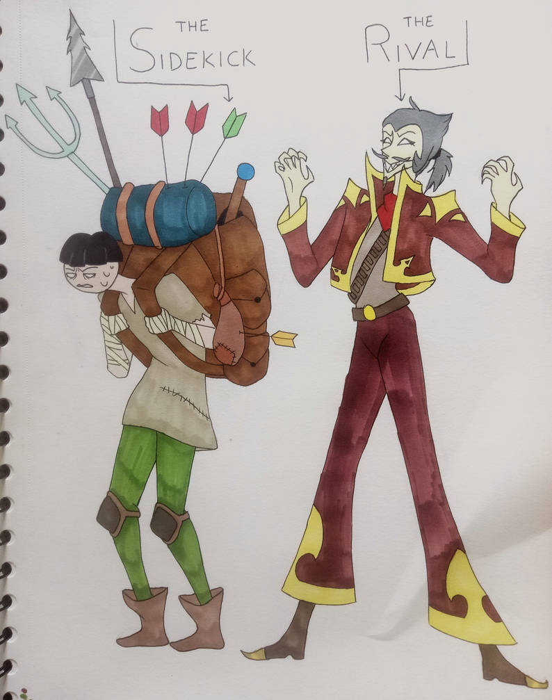 Deviantart Sidekick Concept art for the Hero's Sidekick and Rival by draycea on DeviantArt