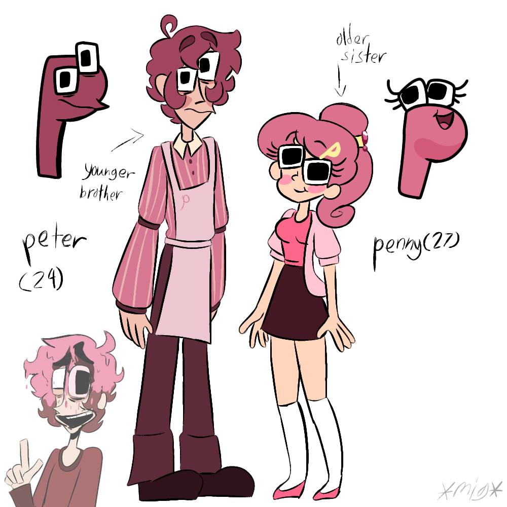 i draw P has my AU alphabet lore human real life :))))) : r