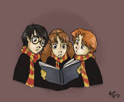 Harry, Hermione and Ron