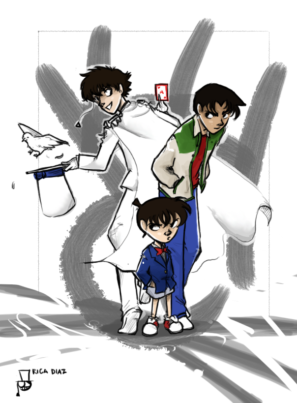 Kaito, Conan and Heiji