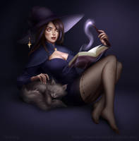 The witch behind the reading by ChrisEvg