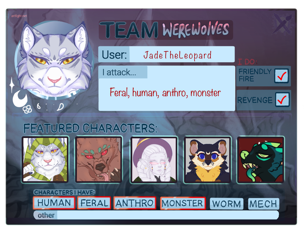 Artfight card 2023 by Ukulelewolfeh on DeviantArt Artfight card 2023 by Ukulelewolfeh on DeviantArt