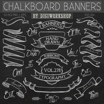 Chalkboard Banners Clipart