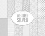 Wedding Digital Paper Wedding Silver