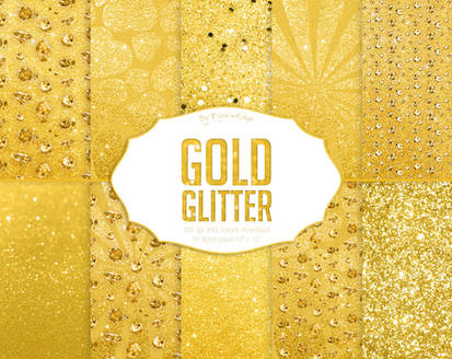 Gold Glitter Digital Paper Gold Glitter