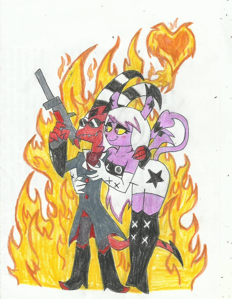 wallpapers Blitzo Helluva Boss Verosika Fanart blitzo x verosika love ship by yogelis