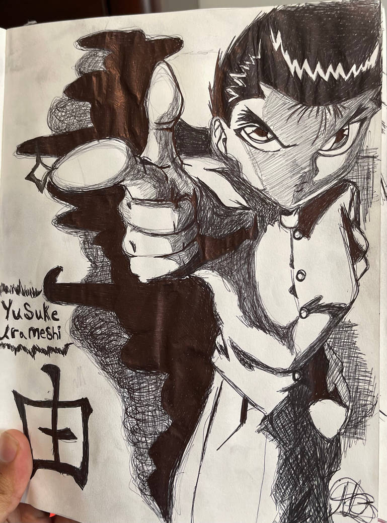 Yosuke Fun Drawing Yusuke pen drawing by sonicdash60 on DeviantArt