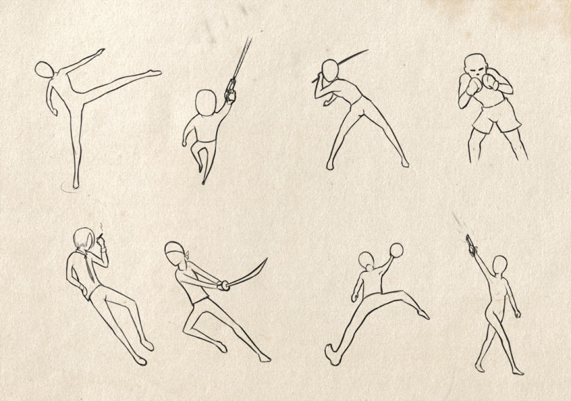 Fighting poses by RobnRoll on DeviantArt