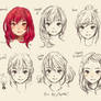 cute doodle hair style manga