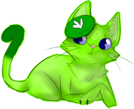 Green kitty cat