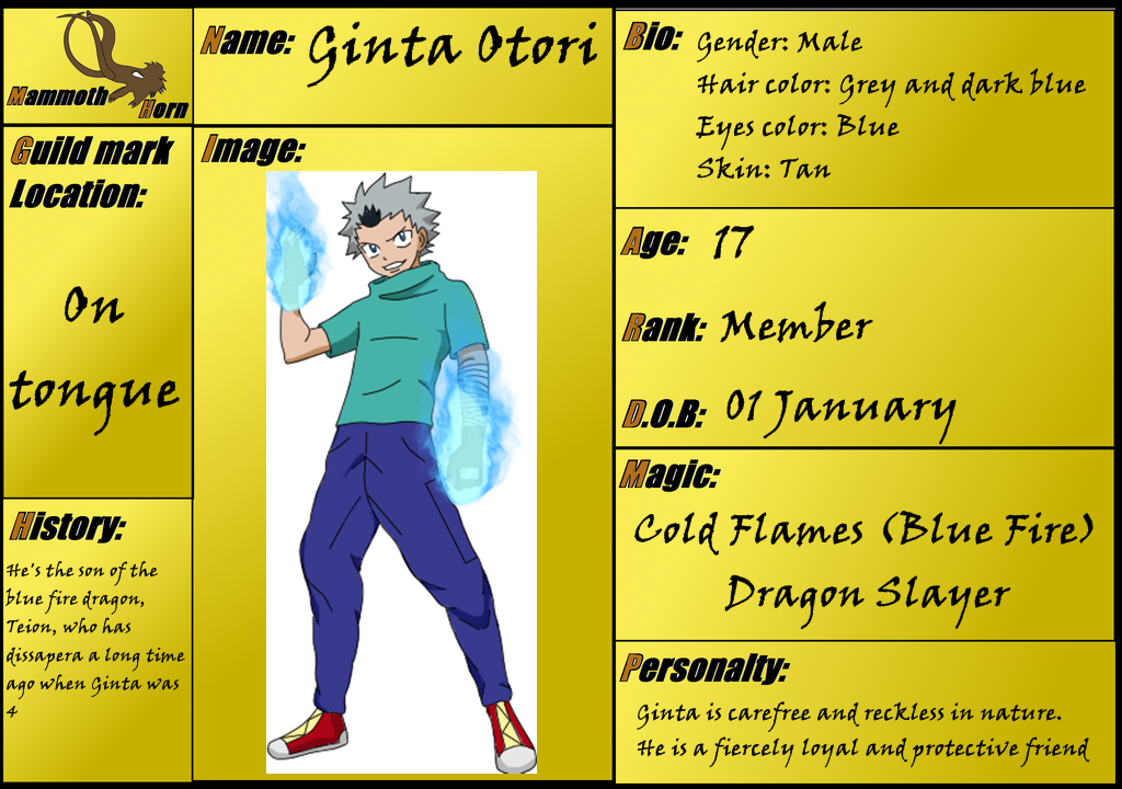 Ginta Otori Profile Sheet