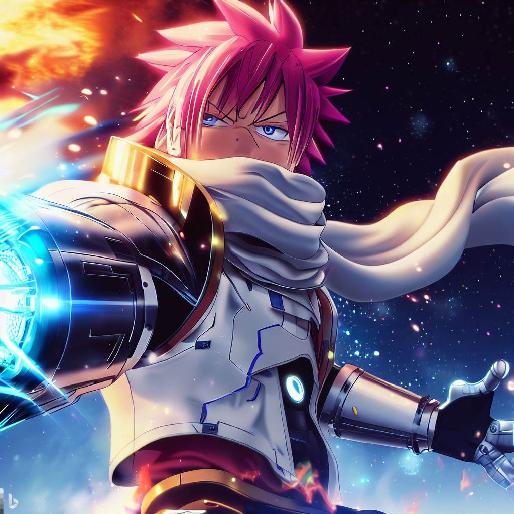 Wallpaper dragon, anime, art, two, Fairy Tail, Natsu Dragneel