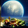 Healthy food in a space station