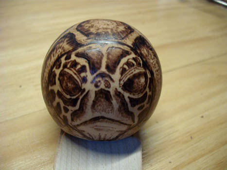 Woodburned turtle ball