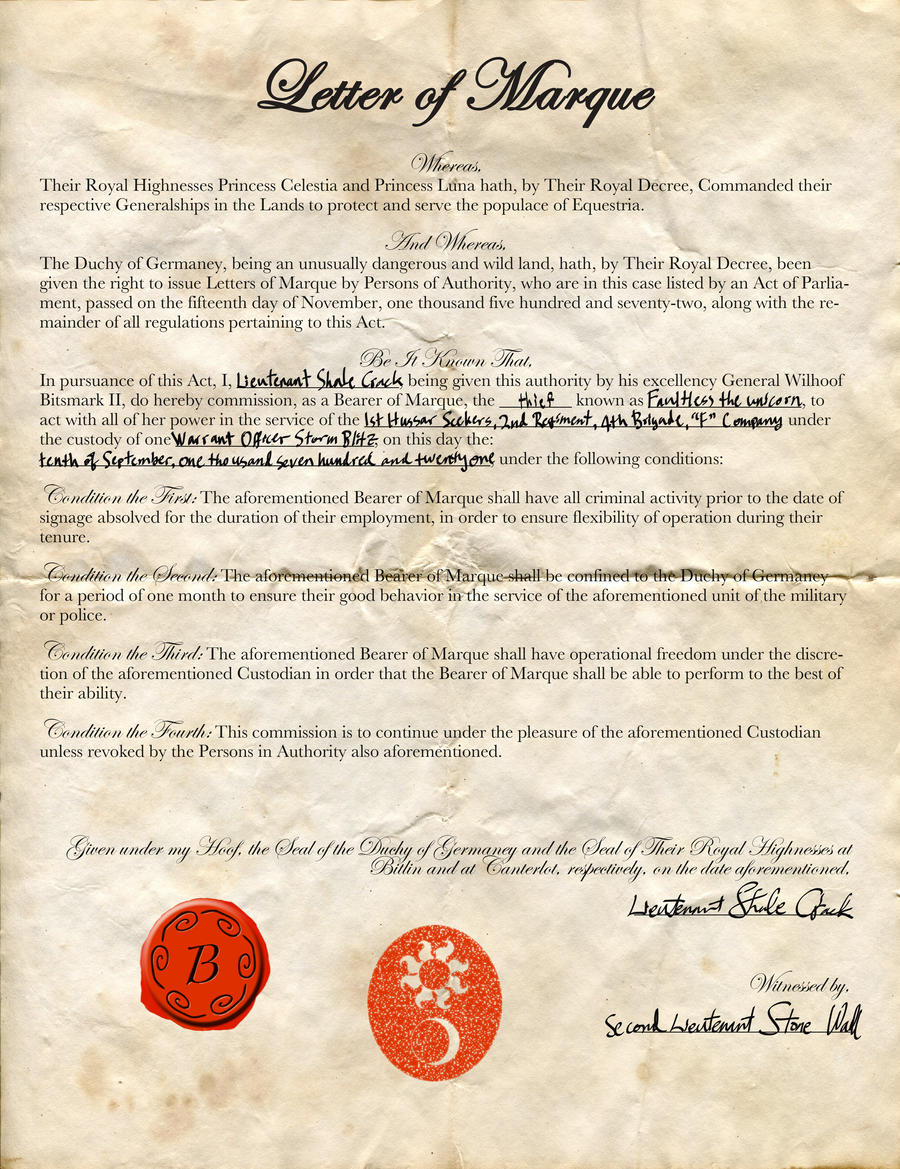 Letter of Marque by Curatorsan on DeviantArt