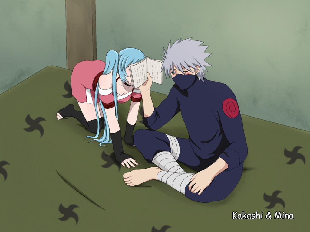 Mina kissing Kakashi