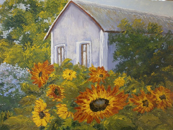 My neighbor's house through my sunflowers by YarriK40Simf My neighbor's house through my sunflowers by YarriK40Simf