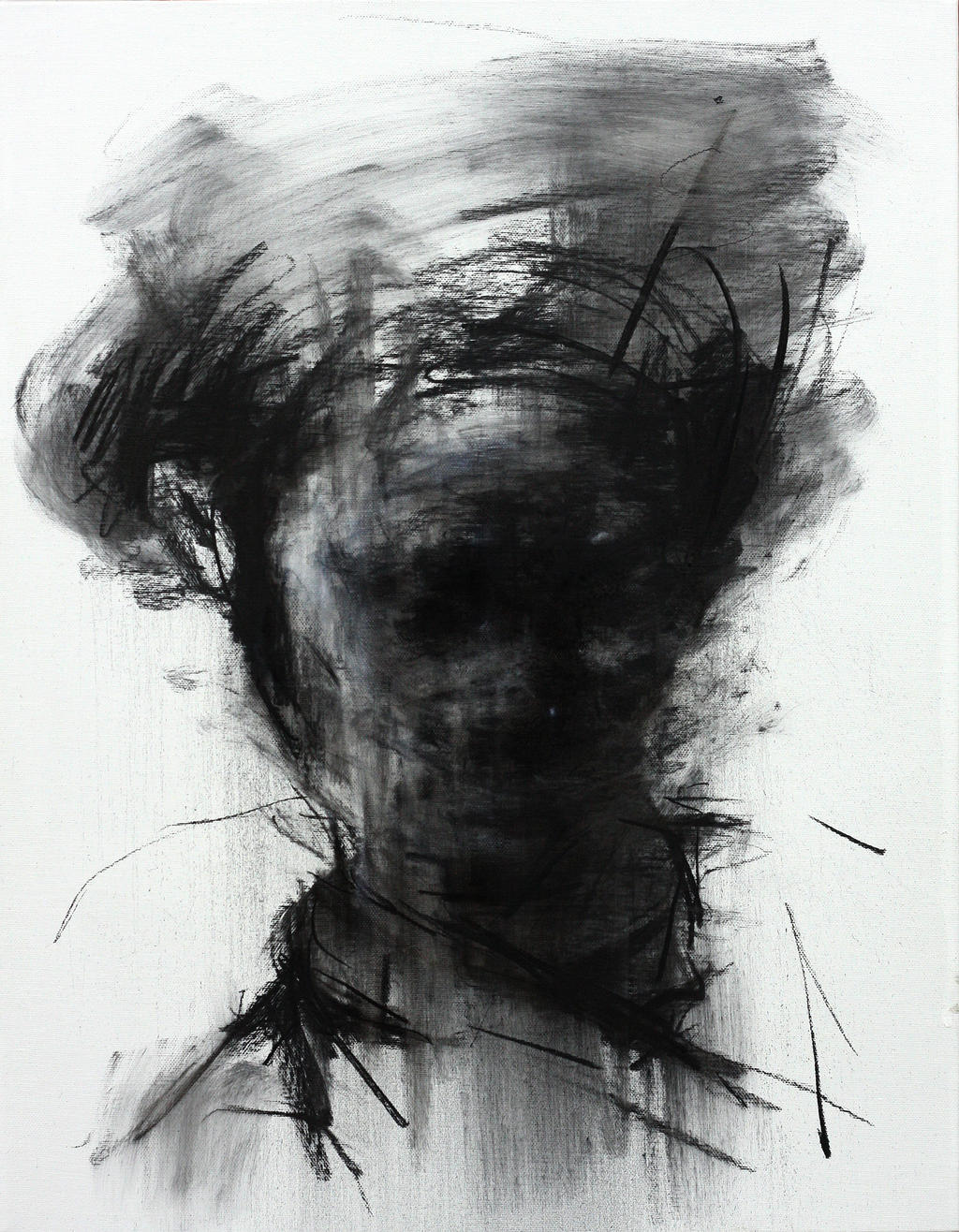 [105] Untitled Charcoal On Canvas 53.2 X 41 Cm