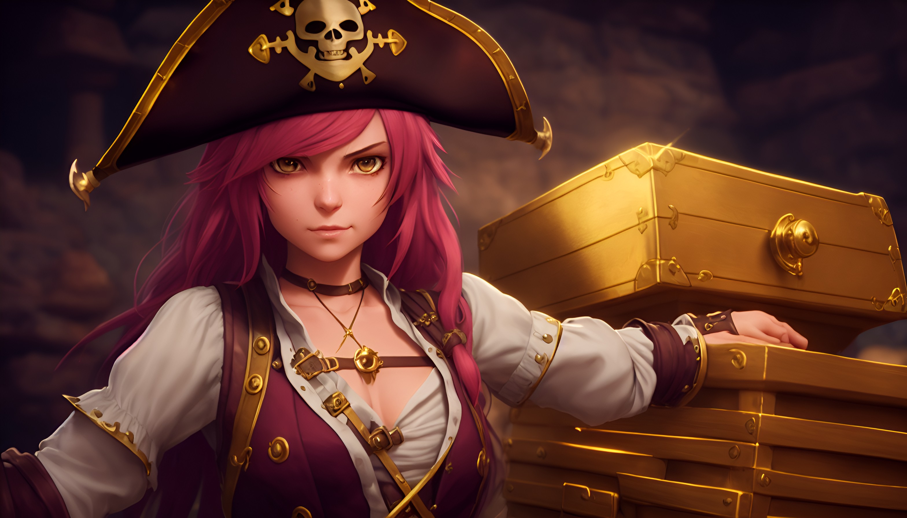 Premium AI Image  pirate anime girl AI generated