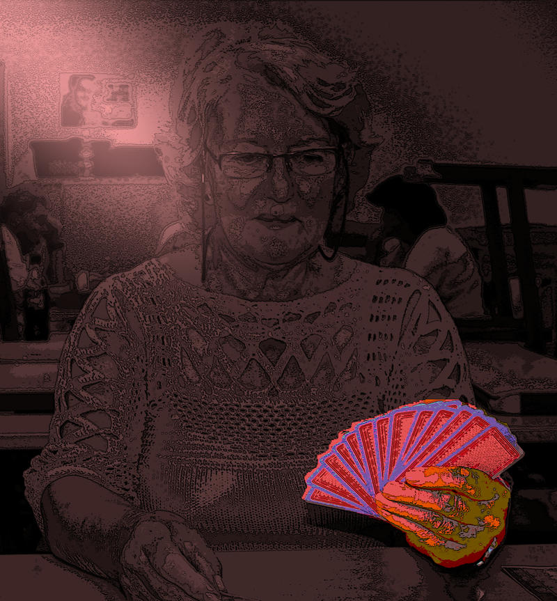 woman playing cards