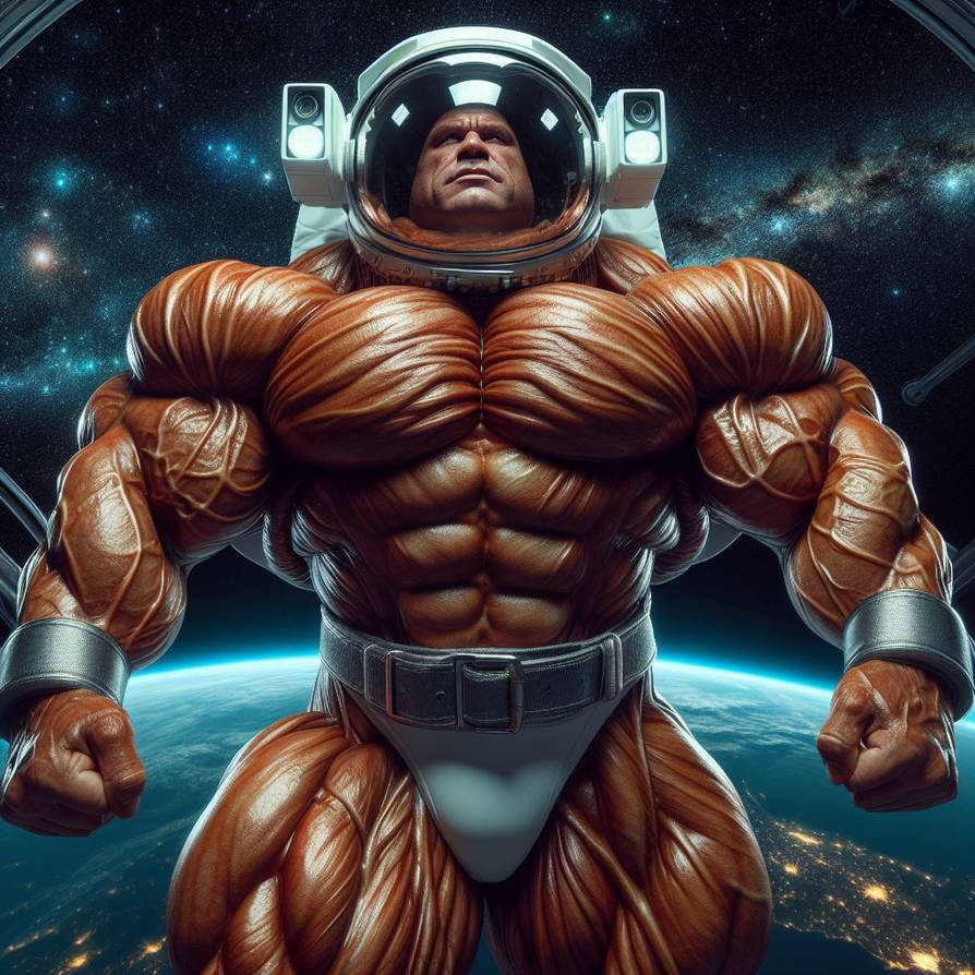 In Space No One Feel Those Massive Muscles by GuffAI on DeviantArt