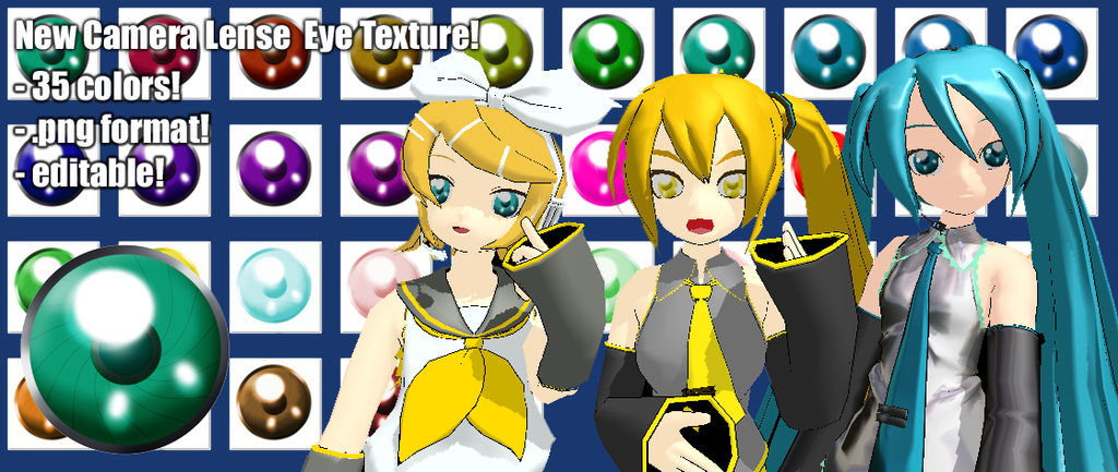 MMD Camera Lense Eyes DL Pack!!! by wolfshadow6 on DeviantArt